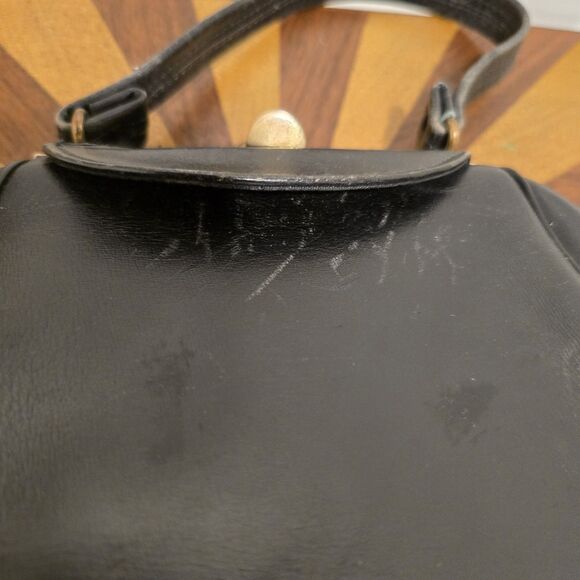 True Vintage 50s Roth-Made Mini Evening Bag Purse Black Calf Leather Chic READ - Picture 10 of 14